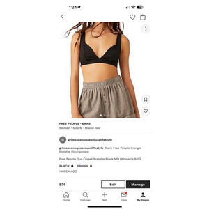 Women's Free People Black Bralette Size M NWT